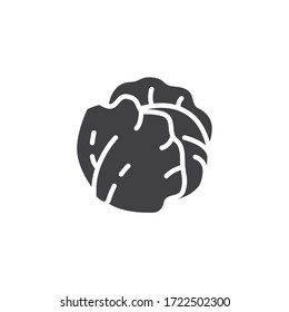 Fresh cabbage vector icon. filled flat sign for mobile concept and web design. Cabbage leaves glyph icon. Symbol, logo illustration. Vector graphics