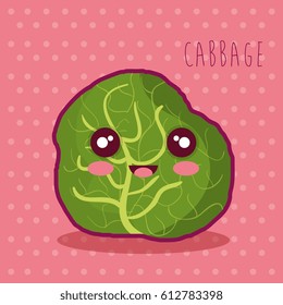 fresh cabbage vegetable character