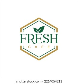 fresh cafe vintage logo vector