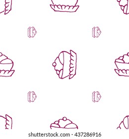 Fresh cakes print for textile or background