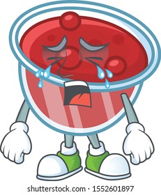 Fresh canberries sauce with crying cartoon character.