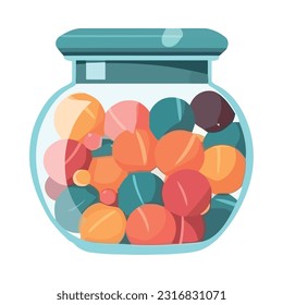 Fresh candies bowl, healthy snack icon isolated