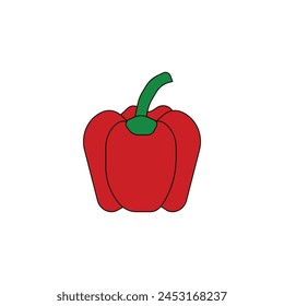 Vector de pimiento fresco icono