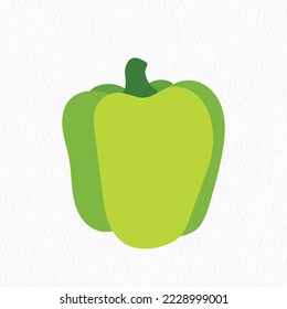 Fresh Capsicum vegetable hand drawn flat illustration. Vegetarian salad recipe design. vector illustration in flat style