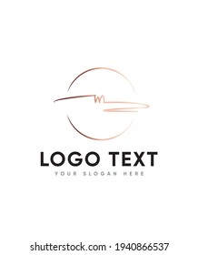 A fresh, carefree attitude and a playful edge with unique script letter type M logo template, Vector logo for business and company identity 