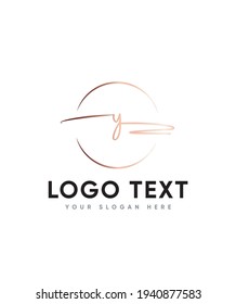 A fresh, carefree attitude and a playful edge with unique script letter type Y logo template, Vector logo for business and company identity 
