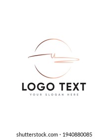 A fresh, carefree attitude and a playful edge with unique script letter type U logo template, Vector logo for business and company identity 