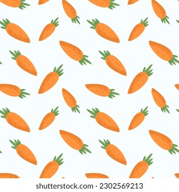 Fresh carrot background. Seamless pattern with carrot. Colorful wallpaper vector. Decorative illustration