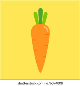 Fresh carrot flat icon Vector