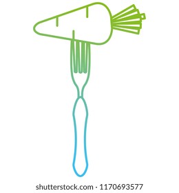 fresh carrot in fork