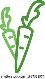 Fresh carrot, icon illustration, vector on white background