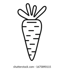 Fresh Carrot Icon. Outline Fresh Carrot Vector Icon For Web Design Isolated On White Background