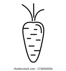 Fresh carrot icon. Outline fresh carrot vector icon for web design isolated on white background