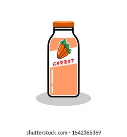 
Fresh carrot juice in bottles flat design