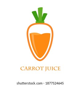 Fresh carrot juice logo design concept. Vector flat illustration isolated on white background
