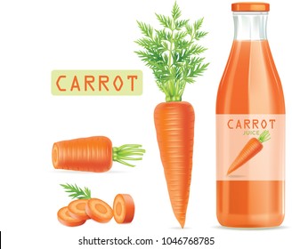 Fresh carrot juice.illustration vector