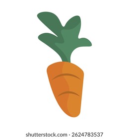 Cenoura fresca com folhas. Ilustração vetorial