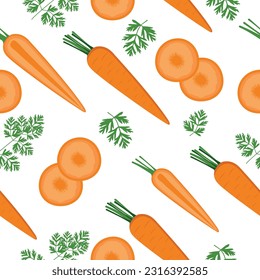 Fresh carrot. Seamless carrot Pattern