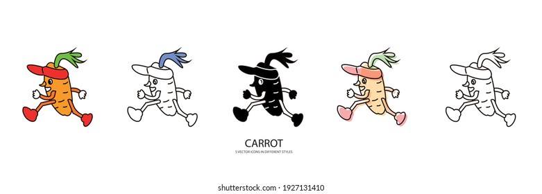 fresh carrot  vector type icon