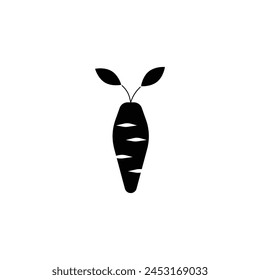 fresh carrot vector type icon