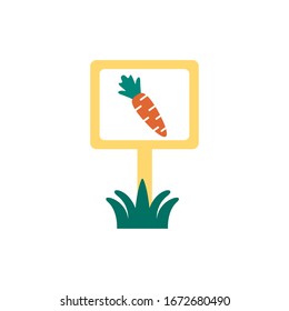 verduras frescas de zanahoria en banner estilo plano ilustración vectorial