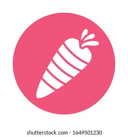 fresh carrot vegetable block style vector illustration design