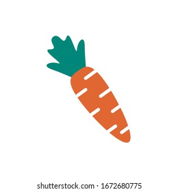 diseño de ilustración vectorial de estilo plano de zanahoria fresca