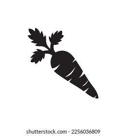 Icono de verdura de zanahoria fresca,plantilla de diseño de ilustración vectorial con logotipo.