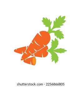 Frische Karottenpflanzensymbol, Logo-Vektorgrafik-Design-Vorlage.