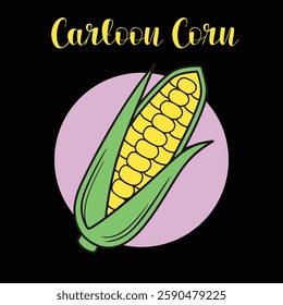  Fresh, cartoon corn on the cob vector illustration. Perfect for food-related designs!