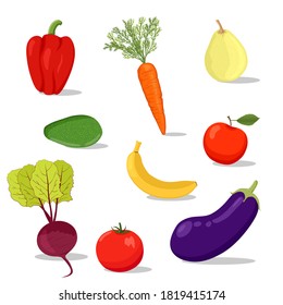 fresh cartoon veget and fruit