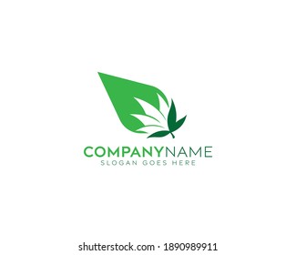  Diseño de logotipo de hoja de CBD fresco, diseño del logo del vector de hoja de cannabis