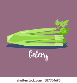 Fresh Celery Cute Vector Icon, Illustration