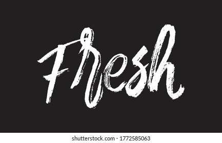 letras vectoriales de tipografía de calca fresca o frase caligráfica aislada en la placa negra
