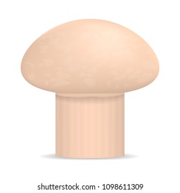 Fresh champignon mockup. Realistic illustration of fresh champignon vector mockup for web design isolated on white background