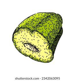 fresh chayote healthy hand drawn. nutritious raw, food vegetable, natural exotic fresh chayote healthy vector sketch. isolated color illustration