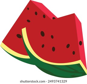 A fresh and cheerful watermelon vector, perfect for adding a sweet touch to your summer designs