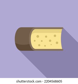 Fresh cheese icon flat vector. Milk production. Good product