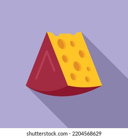 Fresh cheese icon flat vector. Food production. Cow food