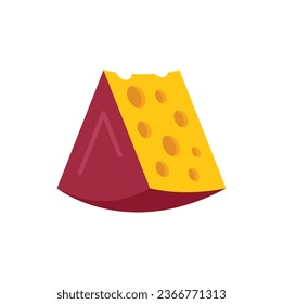 Fresh cheese icon flat vector. Food production. Cow food isolated
