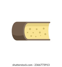 Icono de queso fresco vector plano. Producción de leche. Buen producto aislado