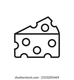 Fresh Cheese Outline Icon Vector Illustration
