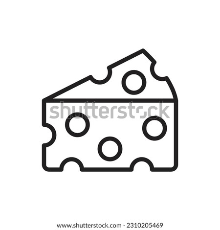 Fresh Cheese Outline Icon Vector Illustration