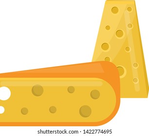 fresh cheese variety italian dinner icon flat dairy food and milk camembert piece delicatessen gouda meal isolated sheese on white background vector illustration.