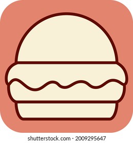 Hamburguesa de queso fresca, ilustración, vector sobre un fondo blanco.
