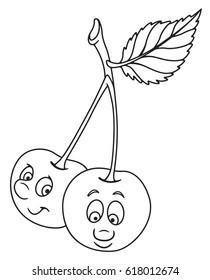 Fresh cherry cartoon