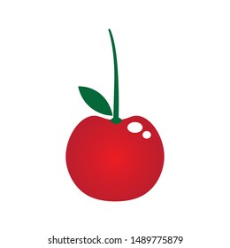 fresh cherry fruit logo vector