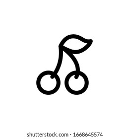 Ilustración de vectores de iconos de esquema de frutas frescas.
