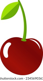 fresh cherry fruit single vector illustration