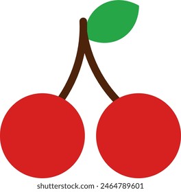 fresh cherry vector. fruit, symbol, illustration